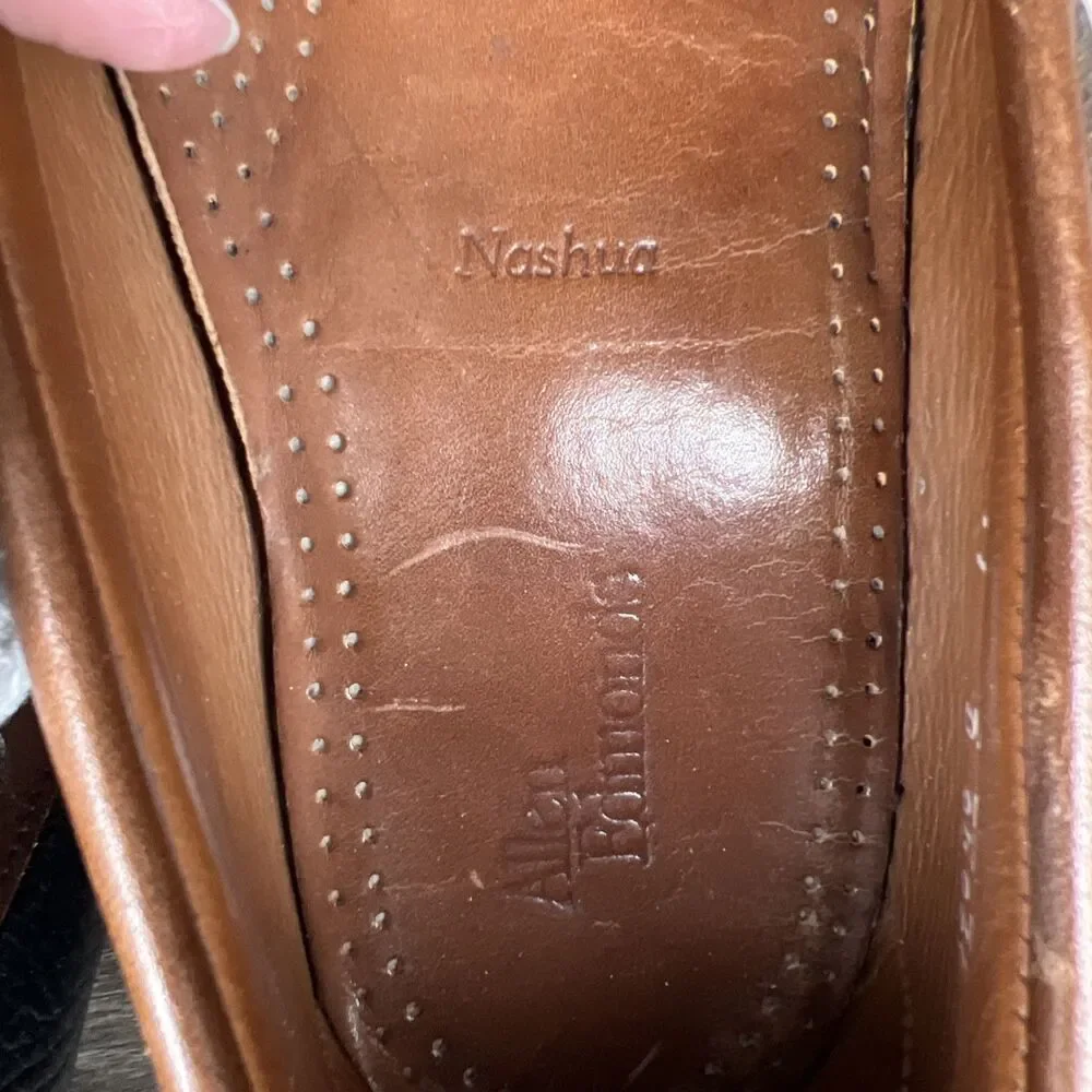 Allen Edmonds Nashua Leather Tassel Loafers Mens 11 D Black Brown Slip On Shoes